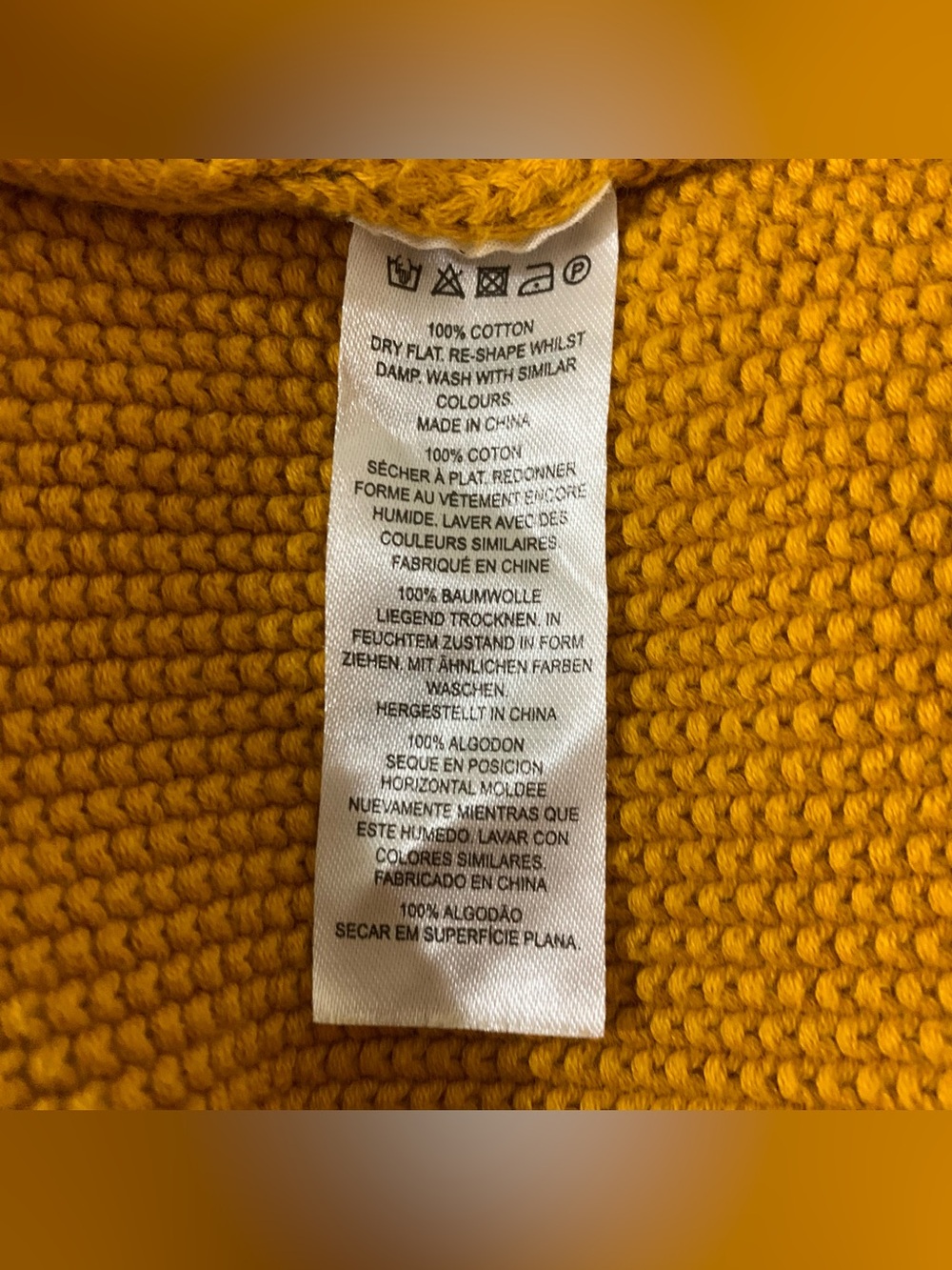 French Connection Waffle Knit Sweater Mustard Yellow Size small Oversized - Picture 5 of 5